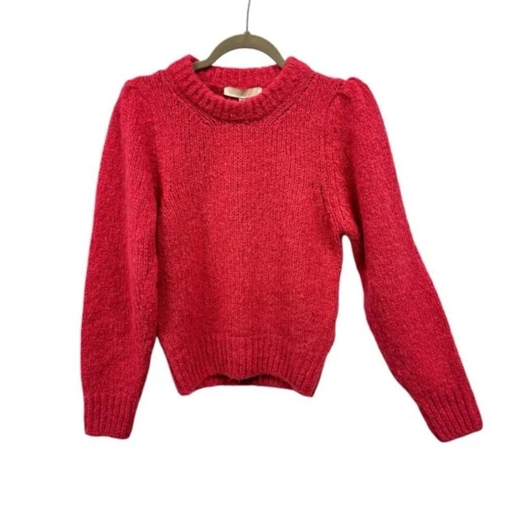Vanessa Bruno Pink Puff Sleeve Cropped Alpaca Blend Sweater | S